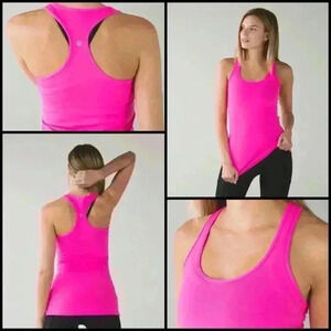 Lululemon Cool Racerback Raspberry Glo Light Hot Pink Athleisure Workout Tank 8